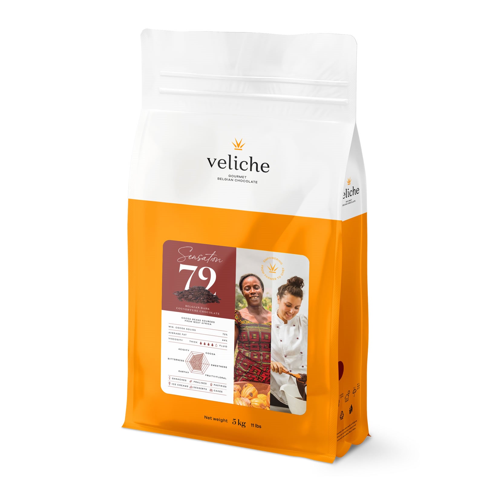 Veliche Gourmet Dark Chocolate; Sensation 72 5 Kg