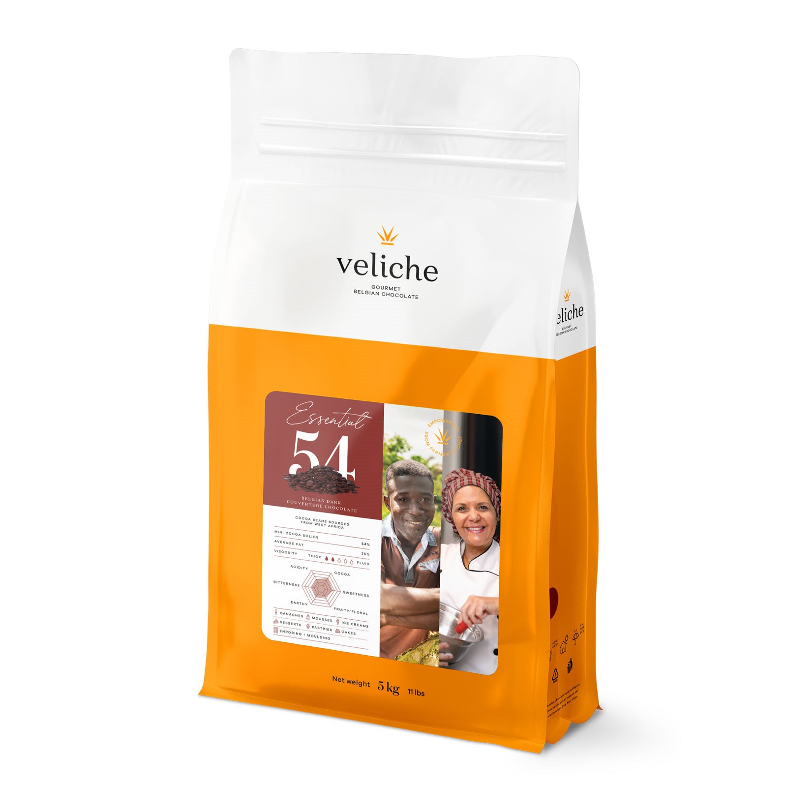 Veliche Gourmet Dark Chocolate; Essential 54 5 Kg