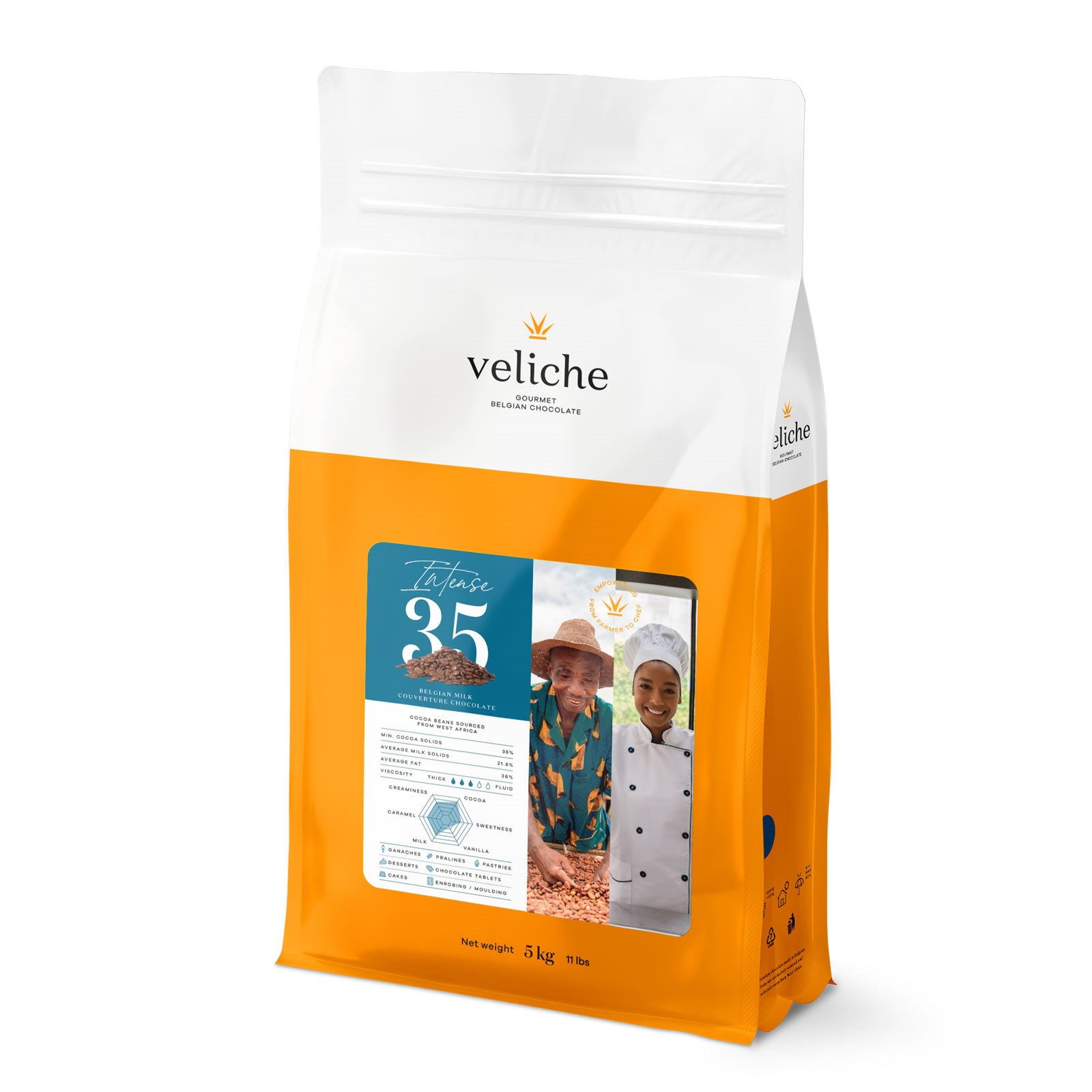 Veliche Gourmet Milk Chocolate; Intense 35 5 Kg