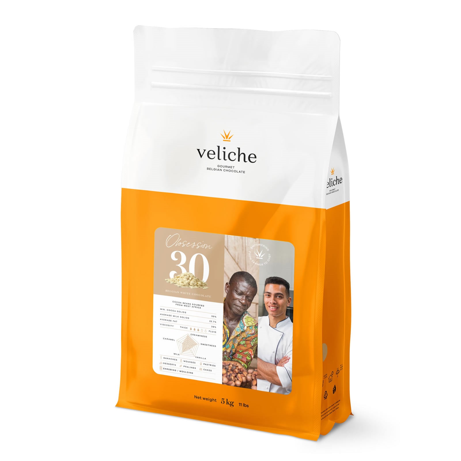 Veliche Gourmet White Chocolate; Obsession 30 5 Kg