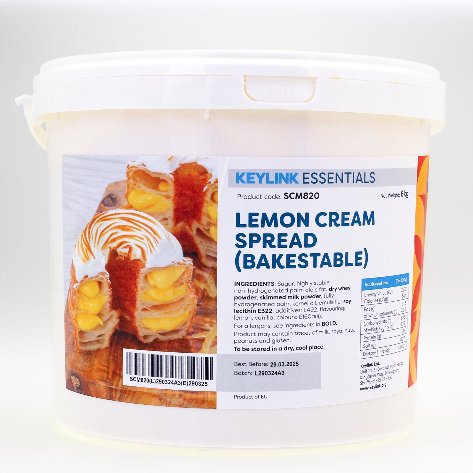 Bakestable Lemon Cream Spread 6kg