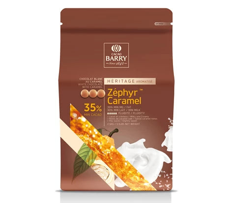 Cacao Barry Zephyr; Caramel Flavoured White Chocolate 2.5kg