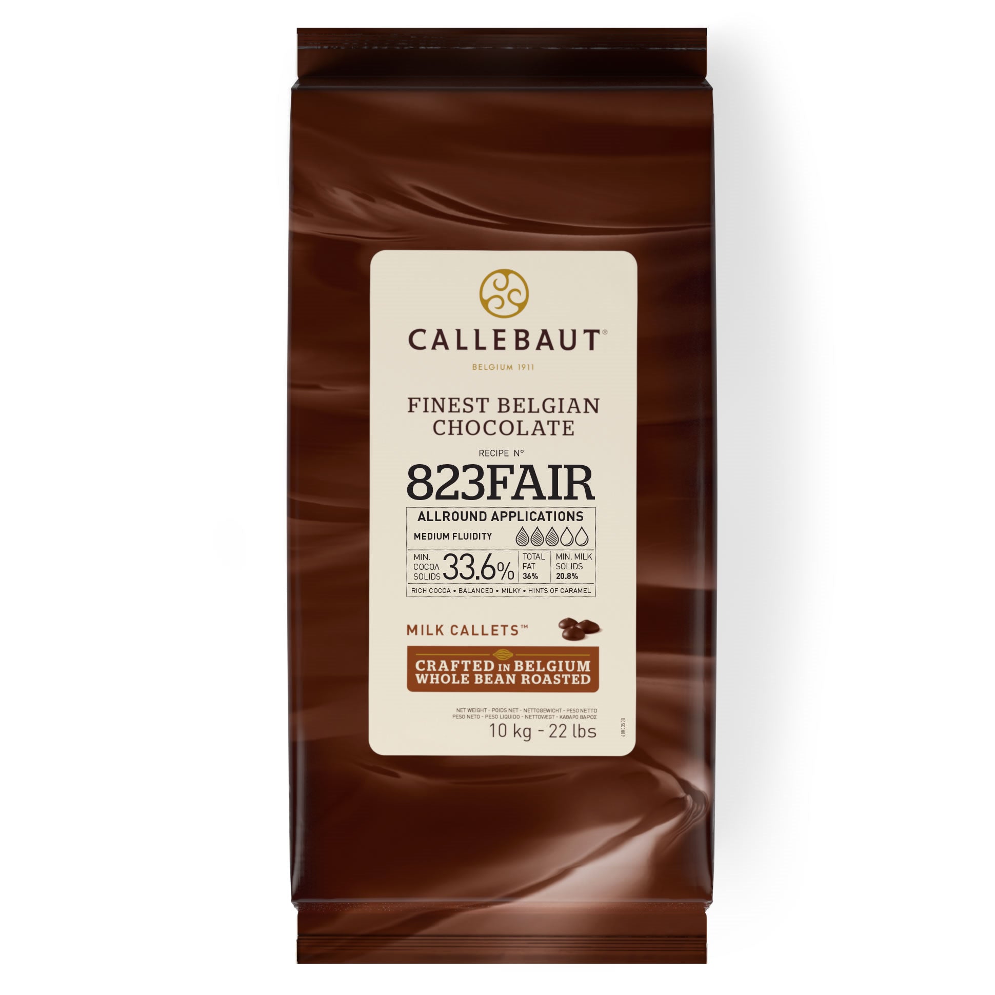 Callebaut Fairtrade Milk Chocolate; 823 10 Kg