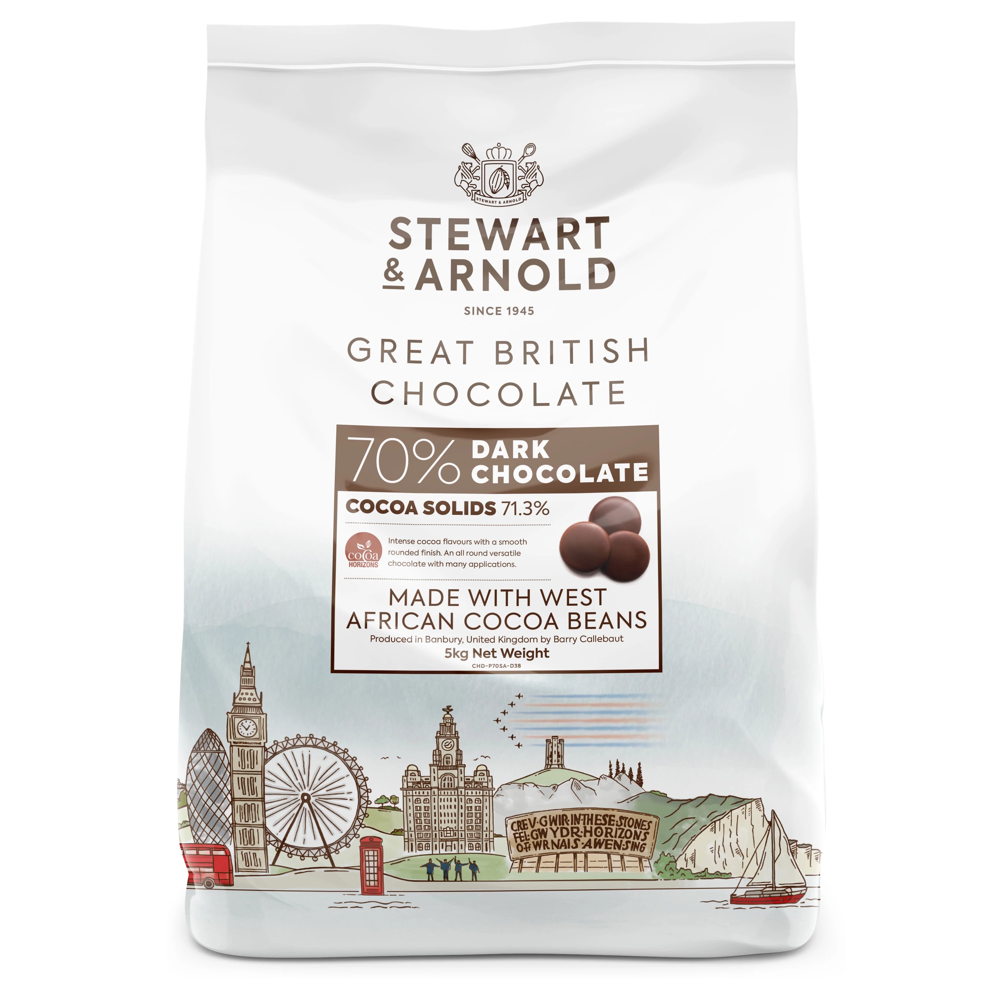 Stewart & Arnold, British Dark Chocolate; Minimum Cocoa Solids 71.3%